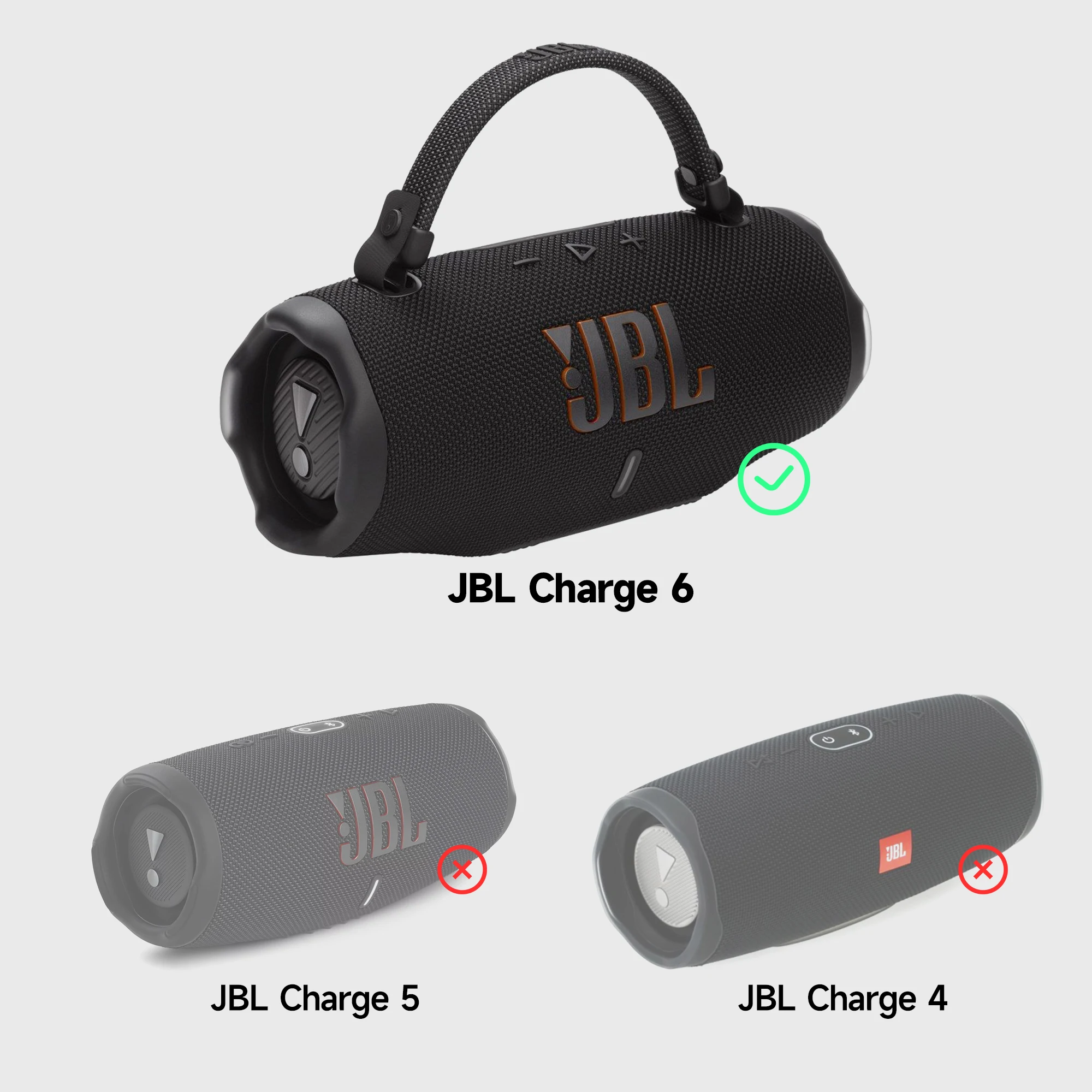SIKAI Silicone Protective Case for JBL Charge 6 Shockproof Portable Speaker Sleeve Outdoor Carry Cover Silicone Cover