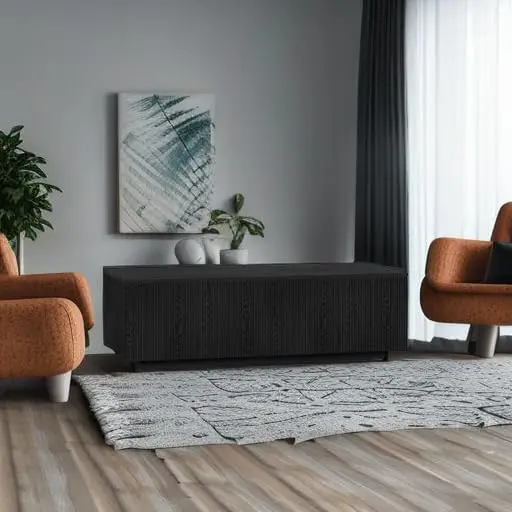 Table basse rectangulaire de 48 po de large, en noir Mars