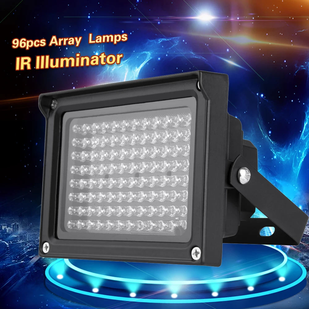 96 LEDS IR Illuminator Array IR โคมไฟเติมแสง Night Vision กันน้ํากลางแจ้งสําหรับกล้องวงจรปิดความปลอดภัยกล้องถ่ายภาพโคมไฟ