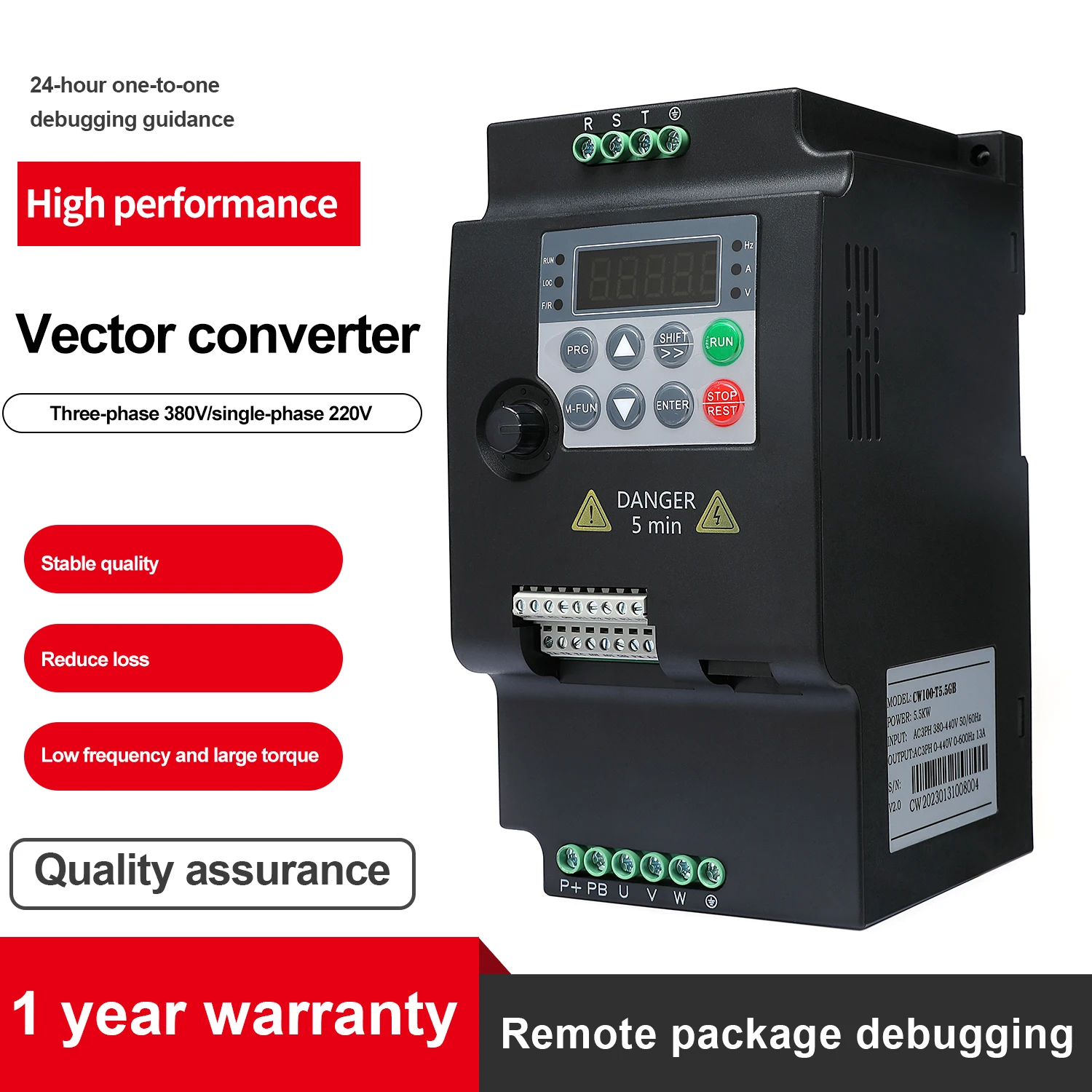 Hotsale 0.75-5.5KW VFD AC220V 380V Variable Frequency Drive Frequency Converter Inverter for 3 Phase Motor Speed Controller