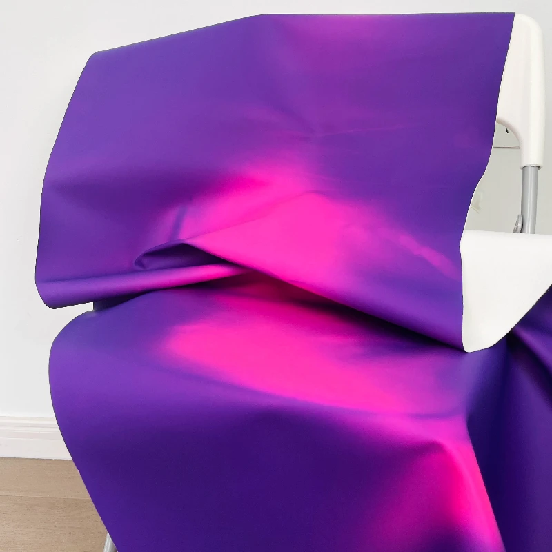 الذكية الحرارية بو الجلود النسيج الأرجواني الوردي اللون التحول Metaverse مصمم مخصص الربيع الصيف المواد التكنولوجية #2