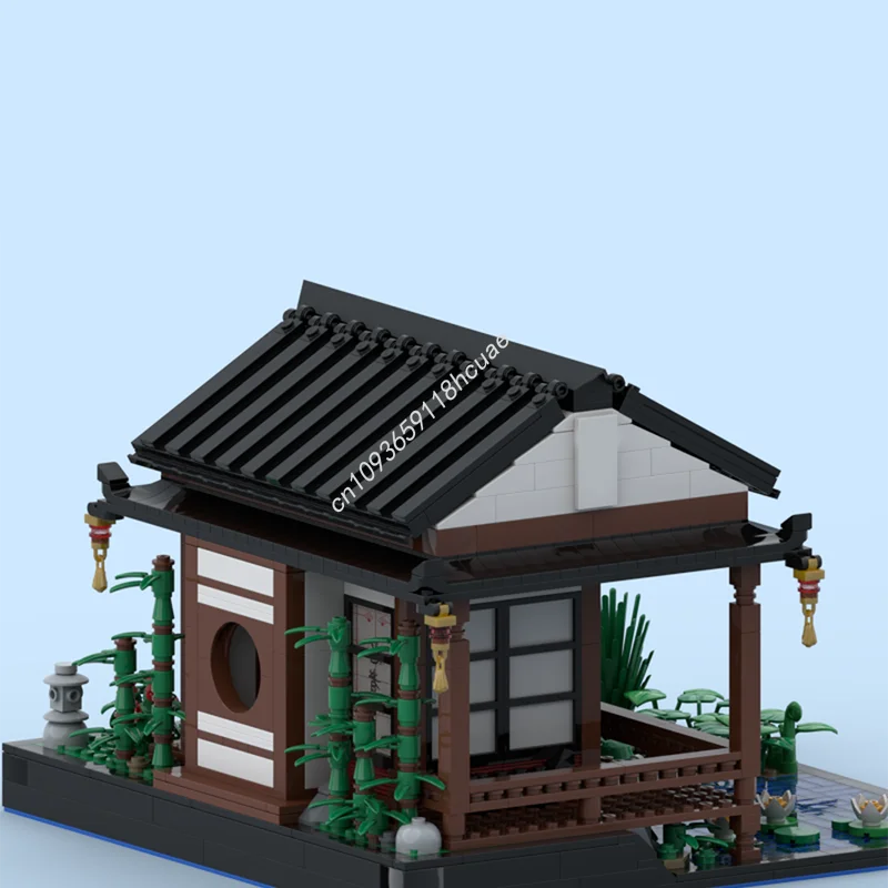1354 قطعة MOC بيت الشاي الياباني بركة نموذج اللبنات العمارة تجميع هدية الكريسماس لتقوم بها بنفسك اللعب فكرة التعليم الاطفال #1