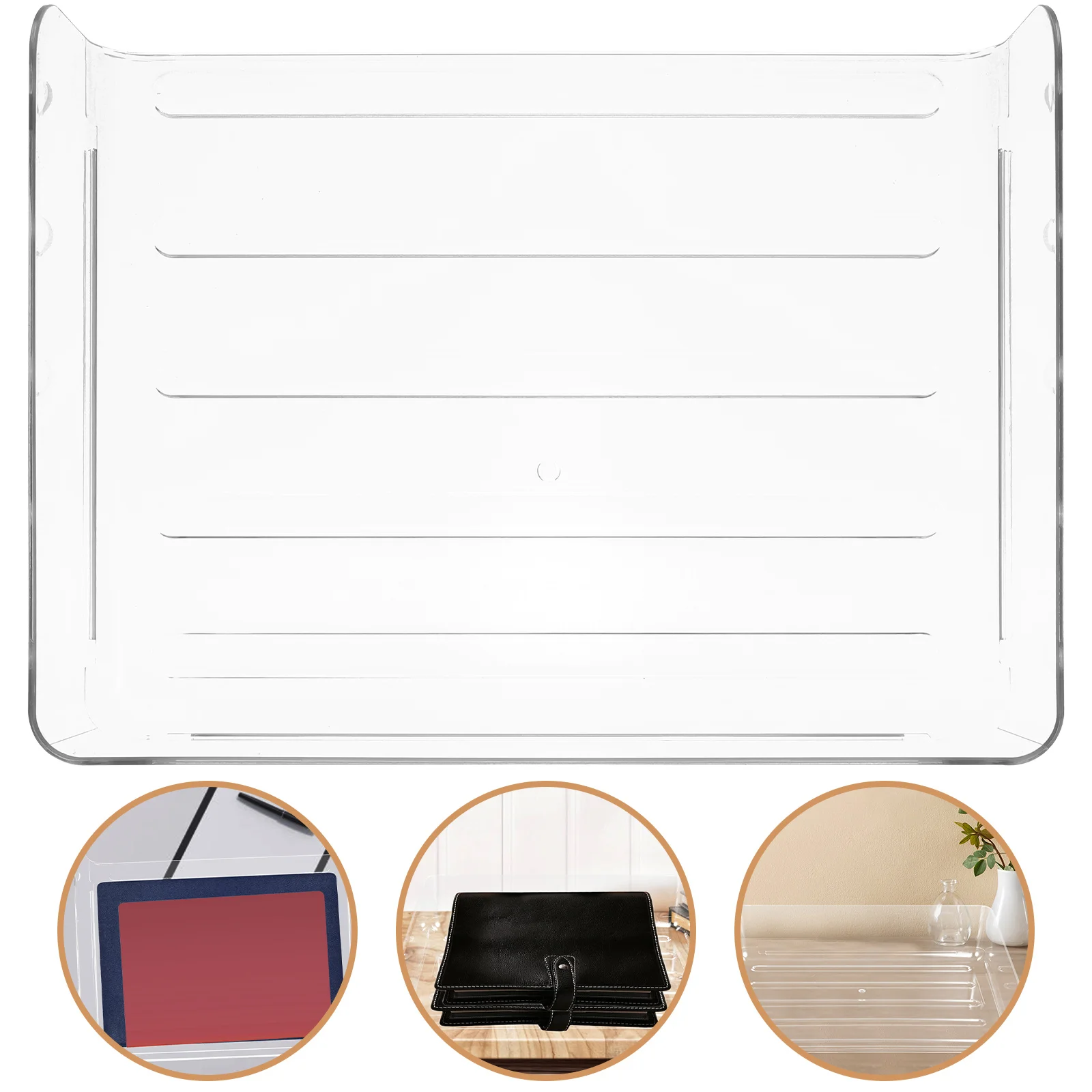 

Stackable A4 File Tray Office Document Organizer Letter Paper Storage Box Desktop Filing Rack Pet Material Strong Load-Bearing