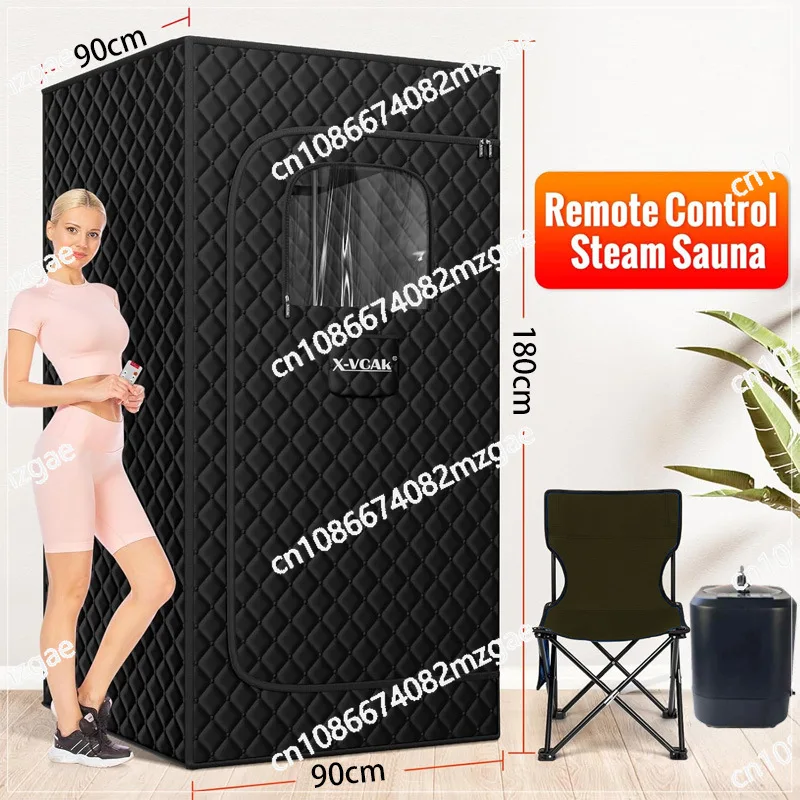 Infrared Sauna Box for Relaxation Detoxification,Portable Full Body Steam Sauna Tent  with Steamer Folding Chair for Home Spa