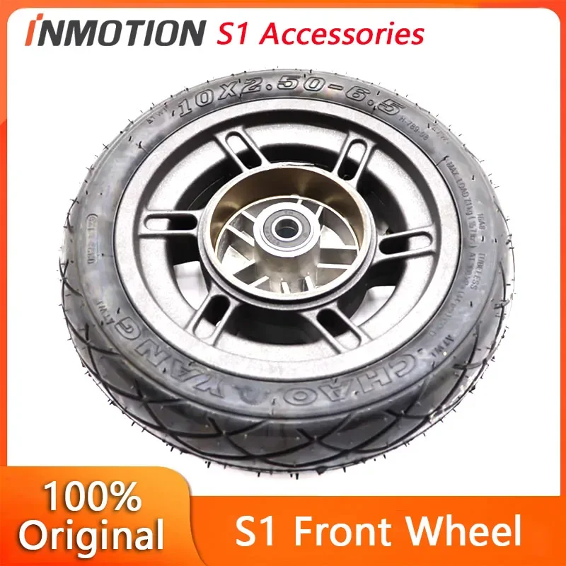 Original 10inch Front Wheel Tire for Inmotion S1 Smart Electric Scooter 10x2.50- 6.5 Inflatable Front Wheel Assembly Accessories