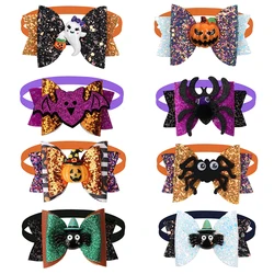 20/40pcs Small Dog Cat Bow Tie Halloween Dog Supplies Sequin Style for Dogs Pets Neckties Fashion Dog Accessories for Small Dogs