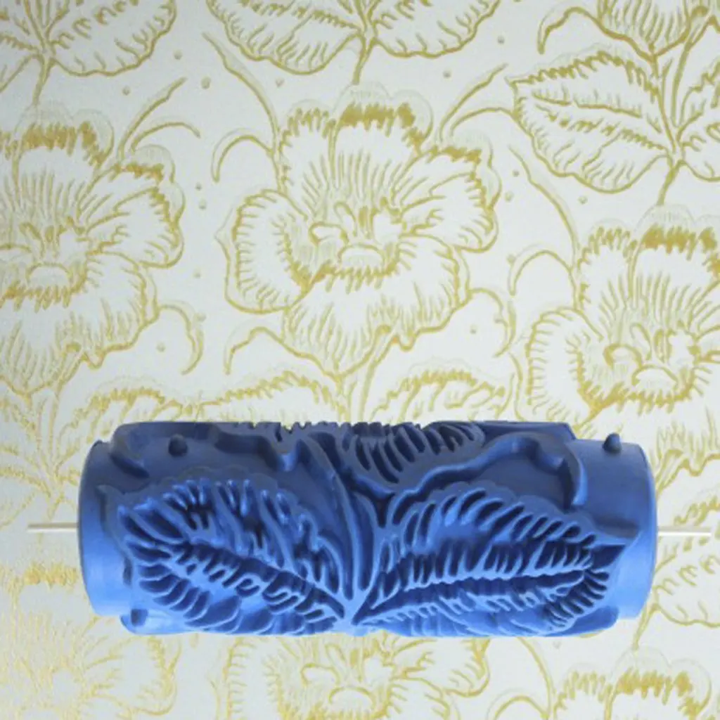 15cm blue floral pattern roller