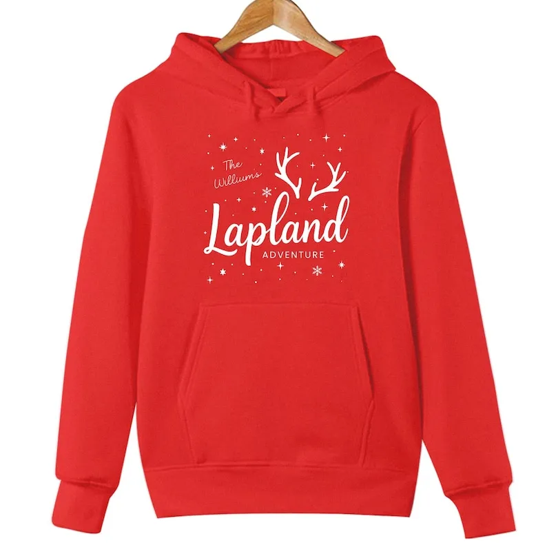 

Толстовка с капюшоном, персонализированная лапландия, семейный праздник, рождественская толстовка с капюшоном, Санта-Клаус, рождественский подарок, толстовка