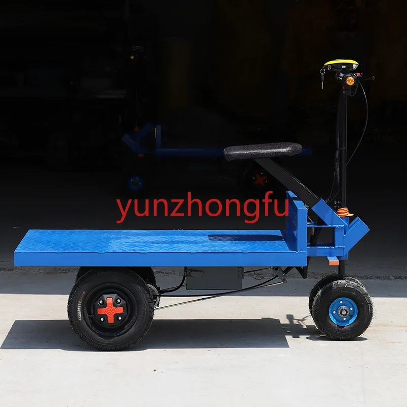 Electric Car Cargo Platform Trolley Reverse Riding Donkey Three Four-Wheel Truck  Heavy King Construction Site Greenhouse