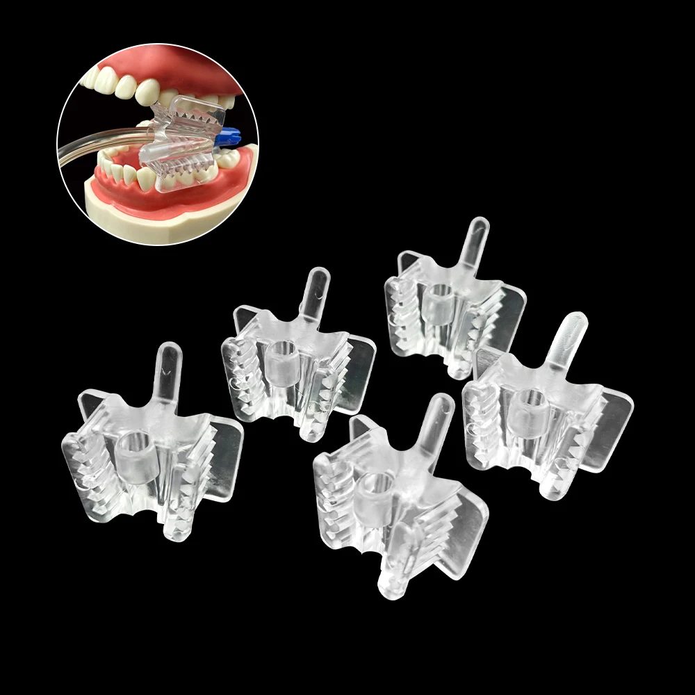 2pcs Dental Silicone Mouth Support Holding Saliva Ejector Suction Tip Occlusal Pad Mouth Opener Retractor Oral Hygiene Material