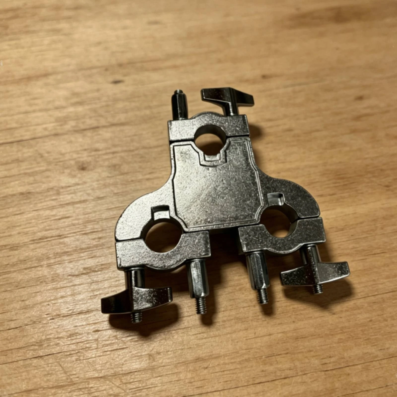 Three-Hole Mount Rigid Platform Mount Multi-Arm Bracket Compact Stand Clamp Metal Finish