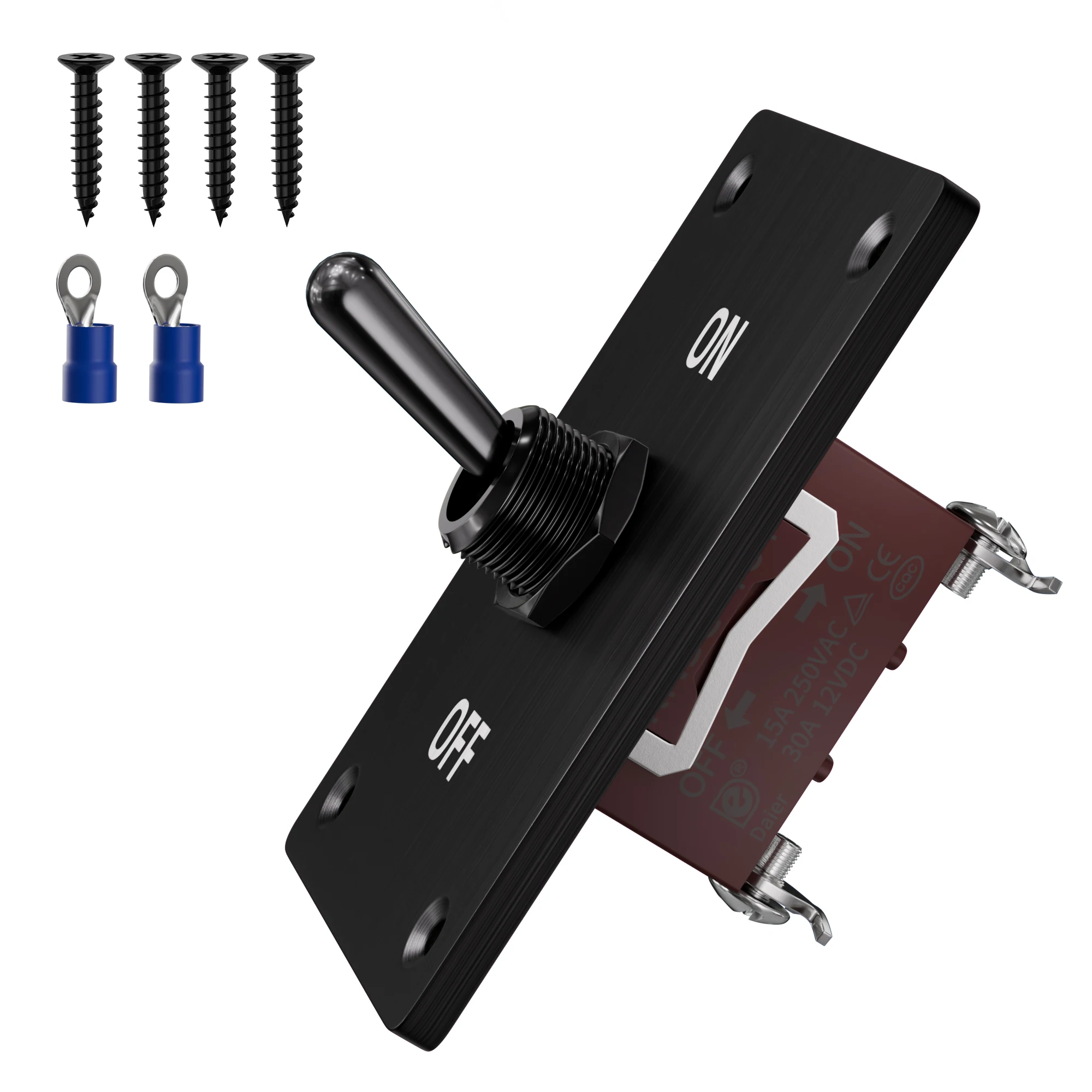 Toggle Switch 12V 30A SPST 2 Pin 12 Volt Heavy Duty ON/Off Toggle Switch with Mounting Panel for Marine Car Boat RV