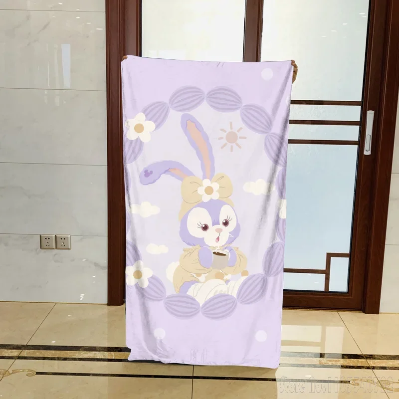 Disney Duffy Family Sherry Star Delu Princess Girl Bath Towels Microfiber Beach Swimming Towel Decor for Kids Gift 75x150cm