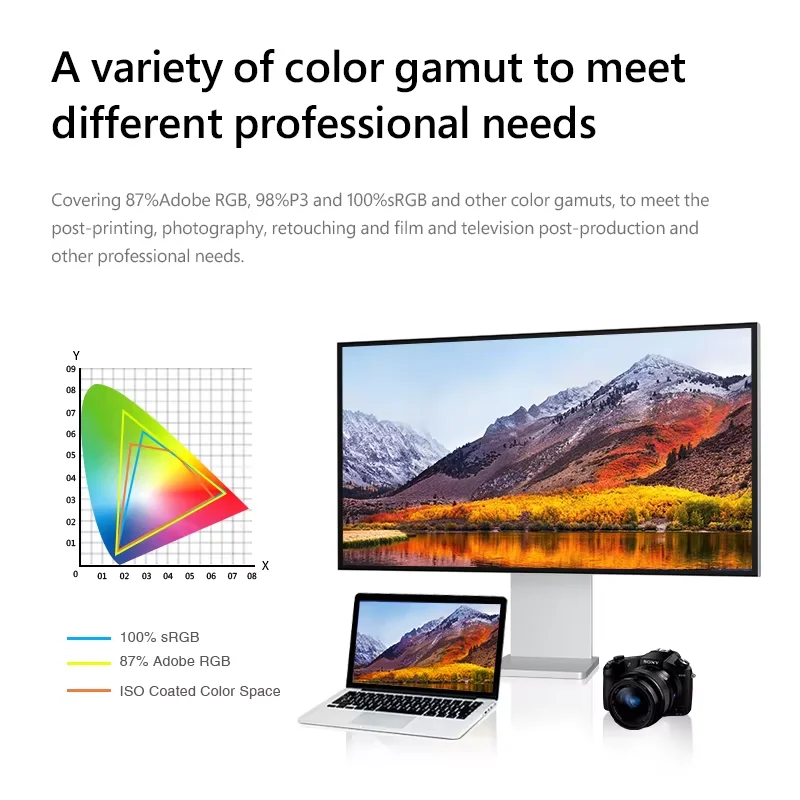 شاشة عرض 32 بوصة 4K 60 هرتز تصميم NanoIPS للتصوير الفوتوغرافي ClipType-c شاشة كمبيوتر جسم مادة معدنية من سبائك الألومنيوم