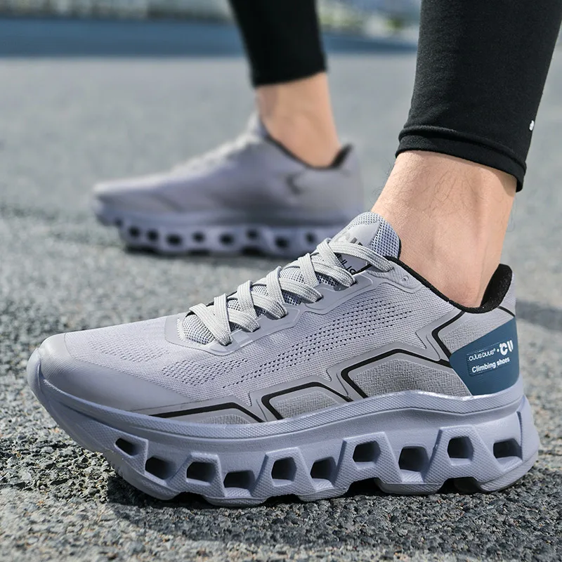 Summer New Fashion Color Block Men's Sneakers Breathable Mesh Shock Absorption Comfortable Wear-Resistant Training Running Shoes