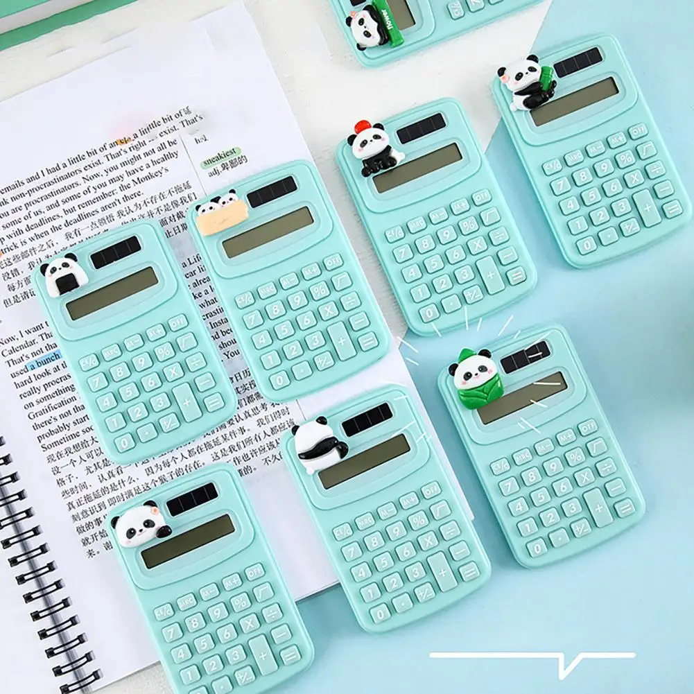 Panda Design Calculator Cartoon Panda Calculator Mini Portable Panda Calculator with Cute Design Plastic Rubber for Office