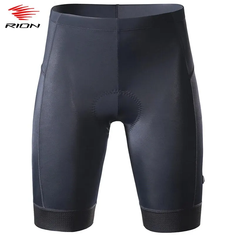 RION MTB Road Mountain Bike Men Cycling Shorts Padded Women Bicycle Clothing Summer Sports Tights Male Female Pocket Black