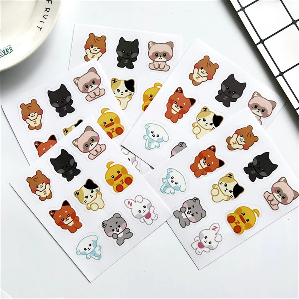 KPOP ZEROBASEONE Cute Animal PVC Waterproof Sticker ZB1 Ricky Matthew Taerae Yujin Hanbin Notebook Phone Cup DIY Cartoon Sticker