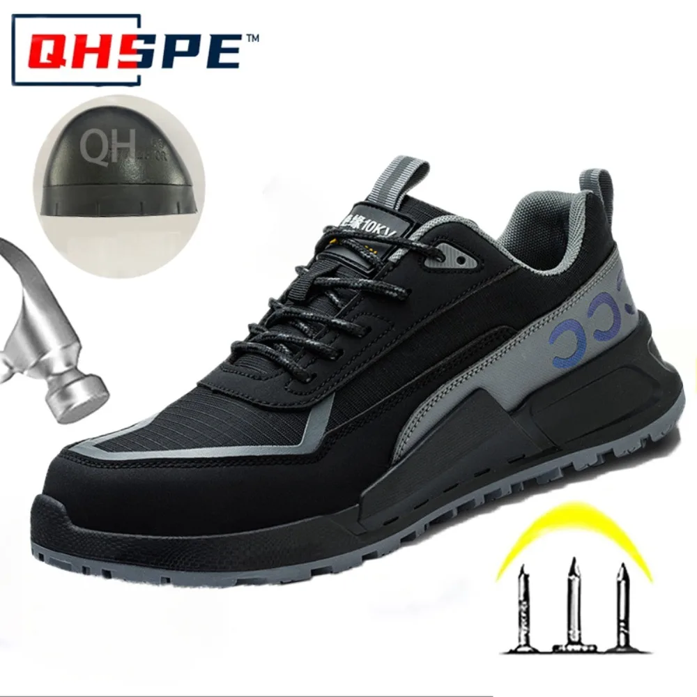 Men's Labor Protection Shoes Anti Smashing Piercing Work Shoes Insulated 10KV Wear-Resistant Electrical Safety Shoes