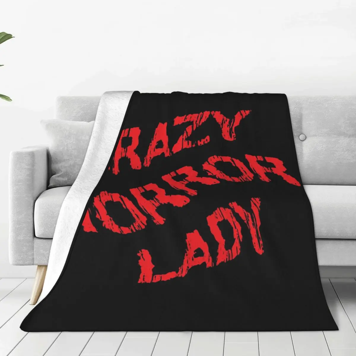 Crazy Horror Lady Blankets Flannel Multi-function Throw Blankets Sofa Throw Blanket For Home Bedroom Travel Throws Bedspread