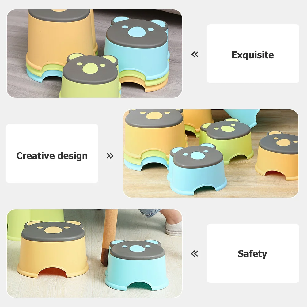 كارتون البراز البلاستيك مقعد صغير تصميم عدم الانزلاق للحمام المطبخ البراز العملي #6