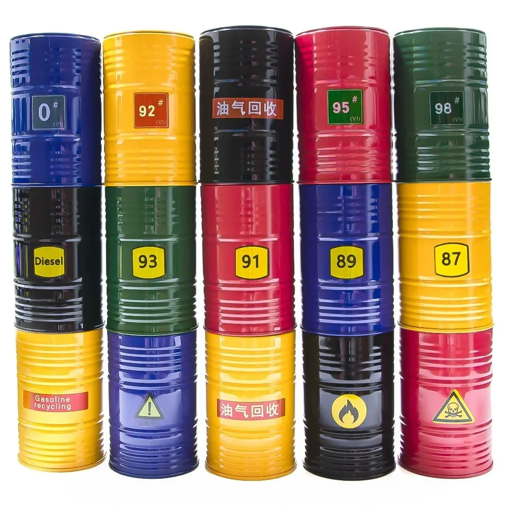 Baril d'huile de Simulation en métal, baril d'outil, porte-stylo pour voiture sur chenilles 1/10 1/8 Rc Trx4 Axial Scx10