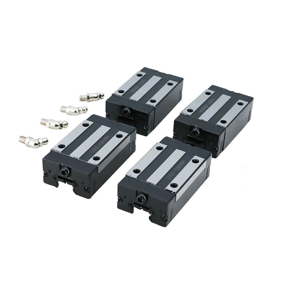 2 st HGR20 HGH20 Vierkante Lineaire Geleiderail + 4 st Glijblok Rijtuigen HGH20CA/flens HGW20CC CNC Router Graveren Lineaire Slider