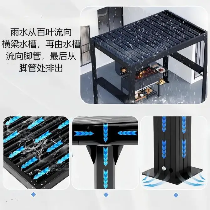 Hand‑Crank Operated Retractable Awning, Waterproof UV‑Resistant Sun Shade Canopy, Outdoor Shelter for Home  BBQ & Garden Patio