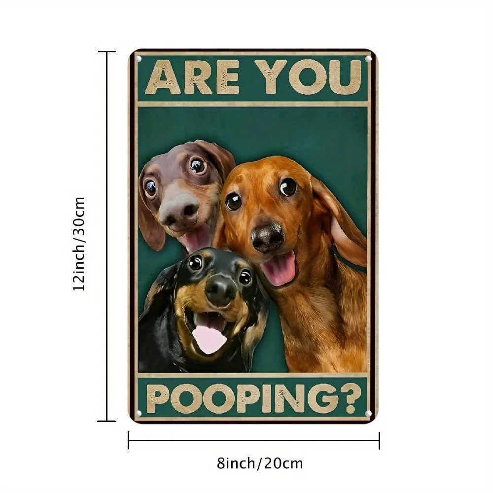 الكلب الألماني خمر معدن القصدير تسجيل هل أنت أنبوب تسجيل الحمام مضحك ملصق فني الديكور المرحاض كهف تسجيل 8x12 بوصة #2