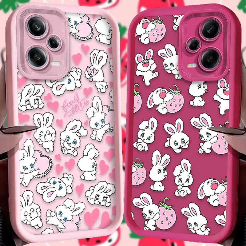 Love Heart Rabbit Graphic Case for Xiaomi Redmi Note 13 12 11 Pro Plus 4G 5G 12S 11S 10S 10 9 9S Redmi 14C 13C 12C A3 12 Cover