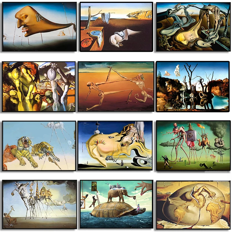 Salvador Dali Surrealism Masterpiece Posters Canvas Painting Abstract Aesthetic Wall Art For Corridor Office Room Home Decor