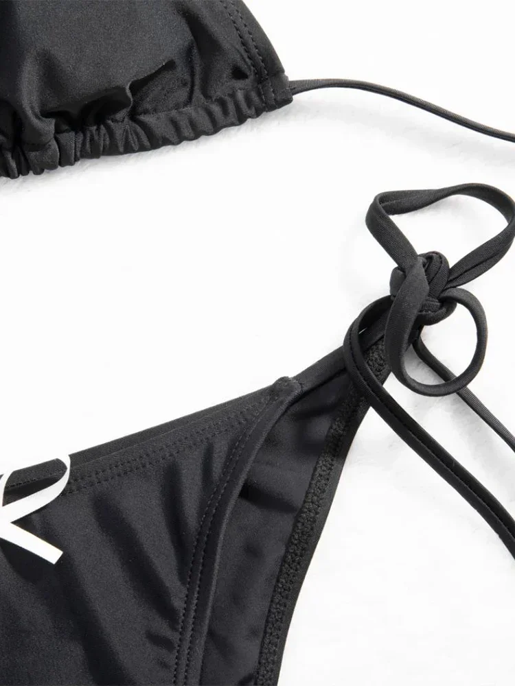 2024 เซ็กซี่บิกินี่ Push Up ชุดว่ายน้ําผู้หญิงยาว String Bow ชุดว่ายน้ําสามเหลี่ยมชุดบิกินี่ Beachwear One Piece ชุด