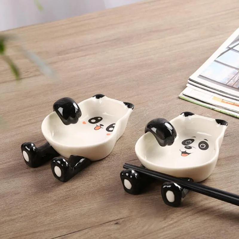 Porcelain Cute Panda Dish Kitchen Tableware Household Soy Sauce Vinegar Snack Vegetable Small Plate Seasoning Dish