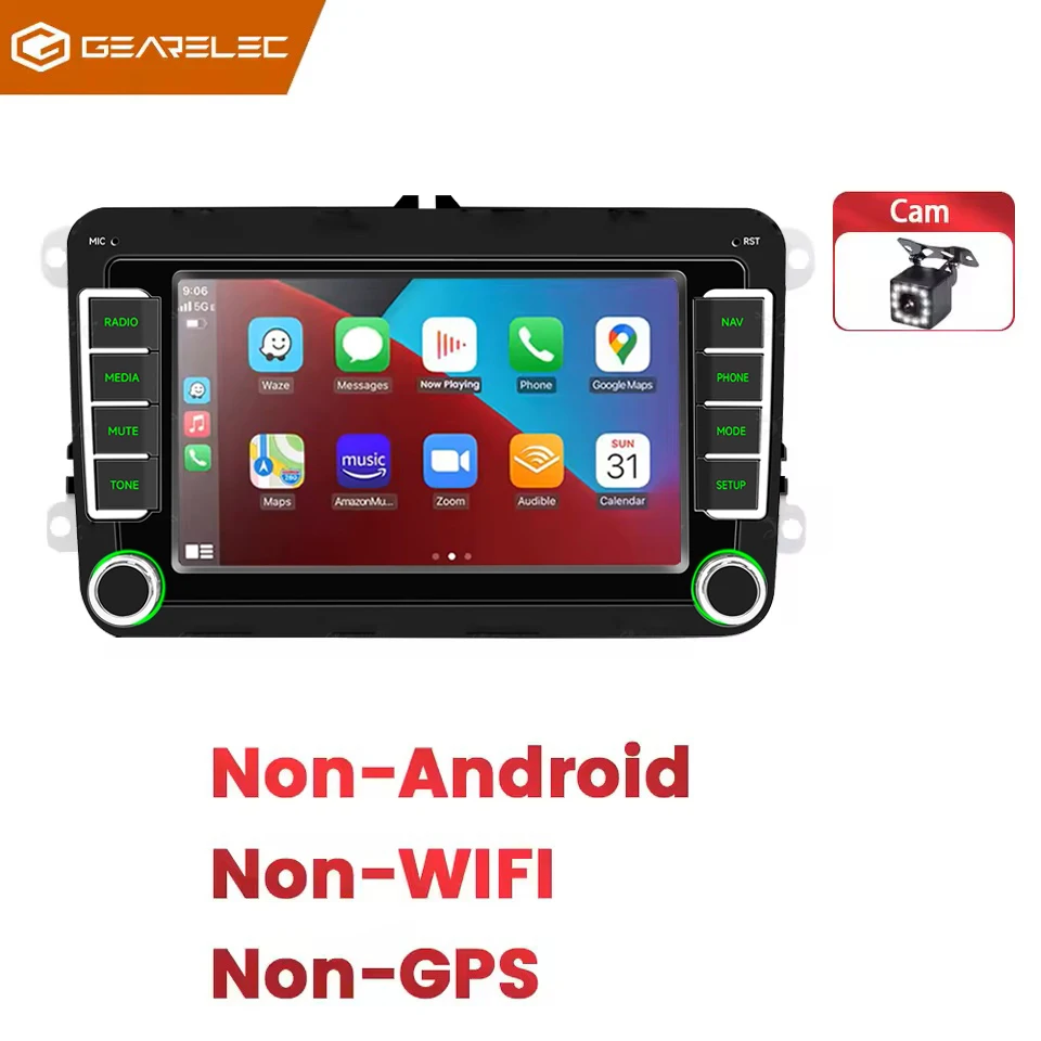 Android 13 Autostereo voor VW Volkswagen Seat Golf Passat Jetta 7 Inch Autoradio Carplay Android Auto GPS Bluetooth FM Wifi