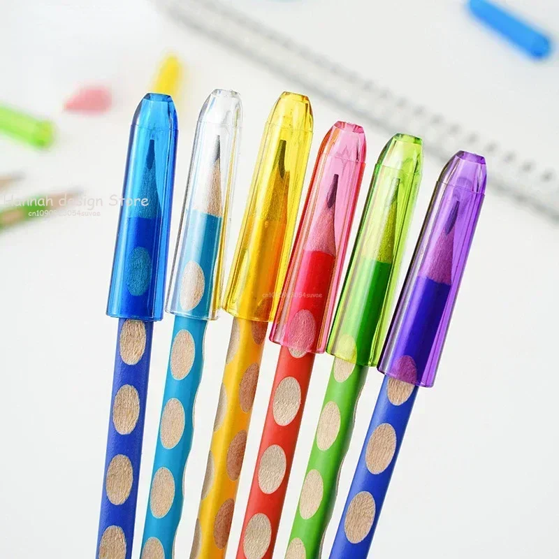 Pencil Protective Cover Protective Cap Mixed Color Plastic Pen Cap Color Pencil Extender Pen Tip Protective Cover