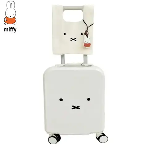 Cute Miffy 20 Inch Suitcase 2026 Luggage Rack Luggage Rack Kawaii Anime Travel Box Home and Daily Necessities