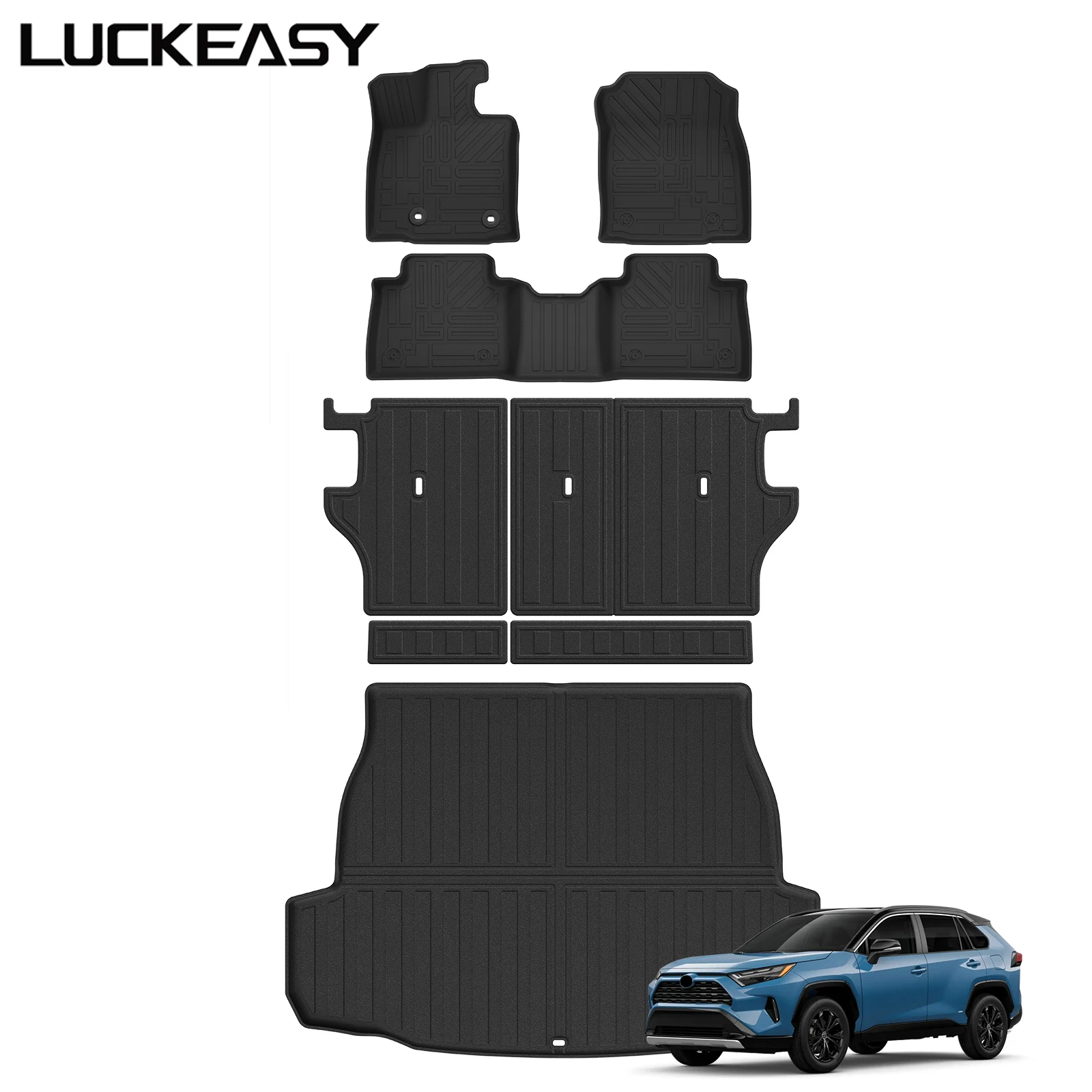 

Для Toyota RAV4 2026: Всепогодные 3D-коврики из TPE для салона и багажника, противоскользящие вкладыши для багажника и спинок сидений, аксессуары