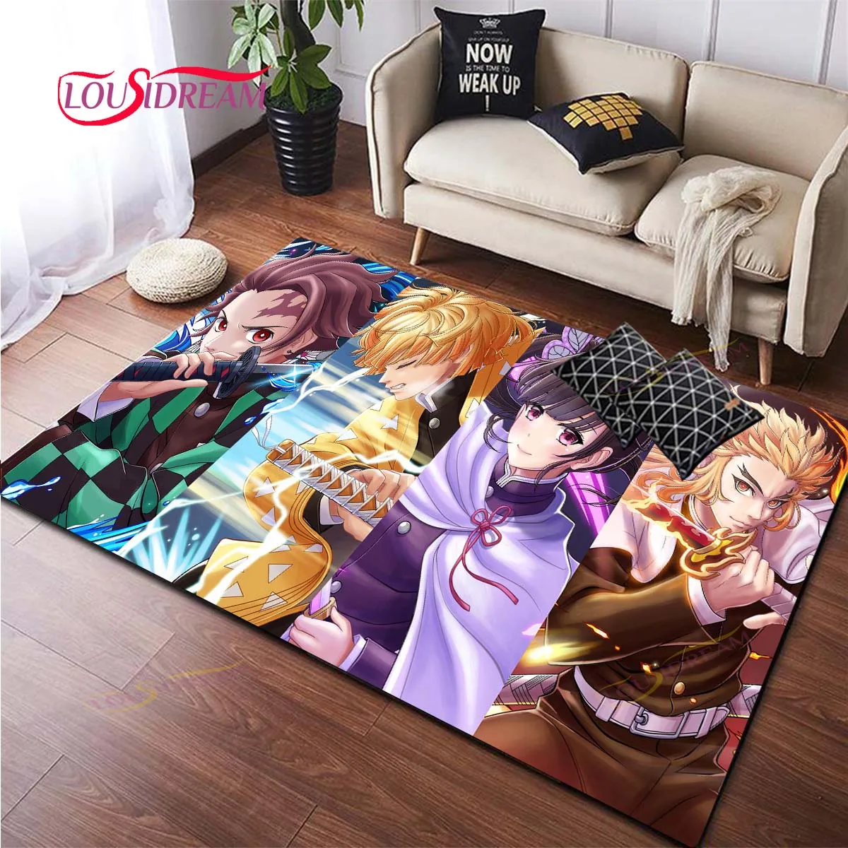 D-Demon-Slayer Anime Entrance Carpets for Kitchen Door Mat Floor Mat Bedroom Rug Home Decor Items Doormat Outdoor Room Rug Foot