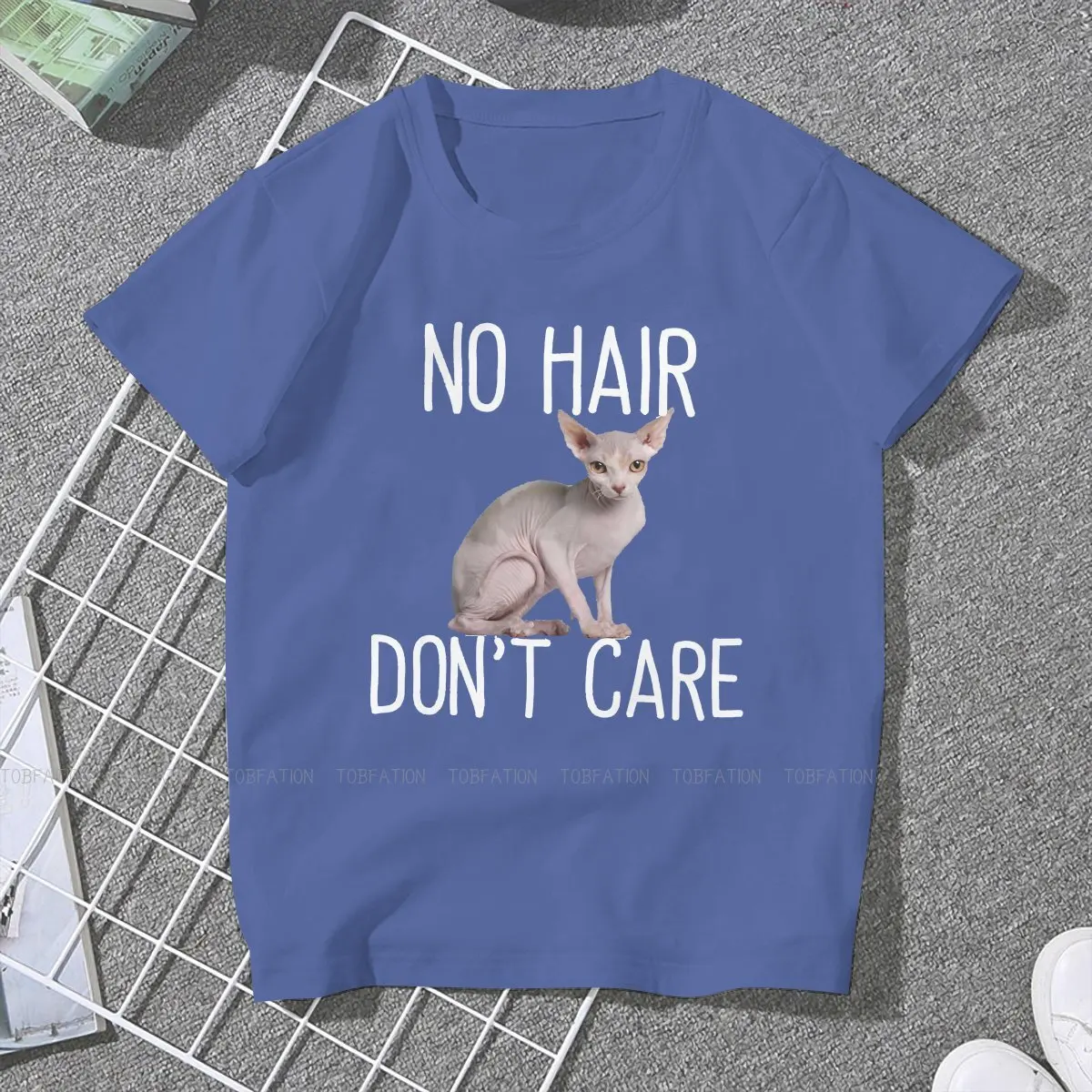 No Hair Not Care Fashion TShirts Sphynx Hairless Cat Cute Woman Pure Cotton 5XL T Shirt O Neck Oversized