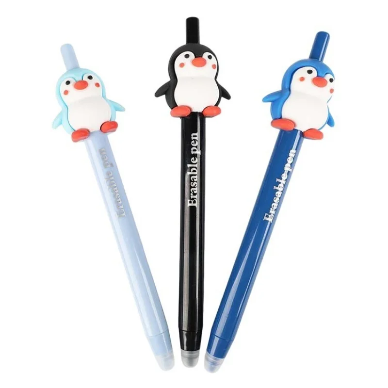 36pcs/lot Creative Penguin Erasable Gel Pen Cute 0.5mm Blue Ink Signature Pens Promotional Gift Office School Supplies