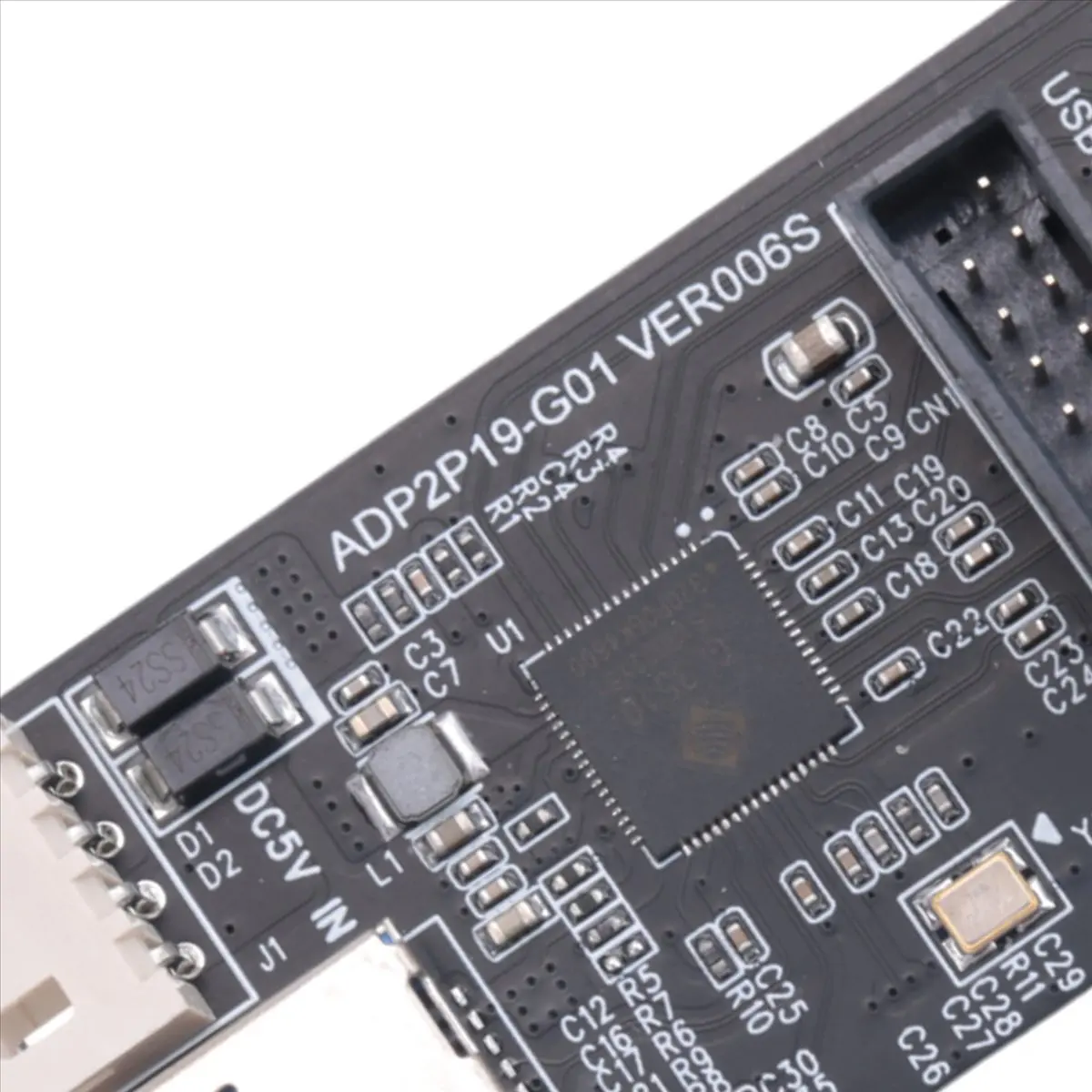 [A90P] 19Pin to Type E + 19Pin Motherboard 1 to 2 Splitter USB 3.2 GEN 1 Hub Adapter A-KEY 19Pin to Dual 19P Extension Card