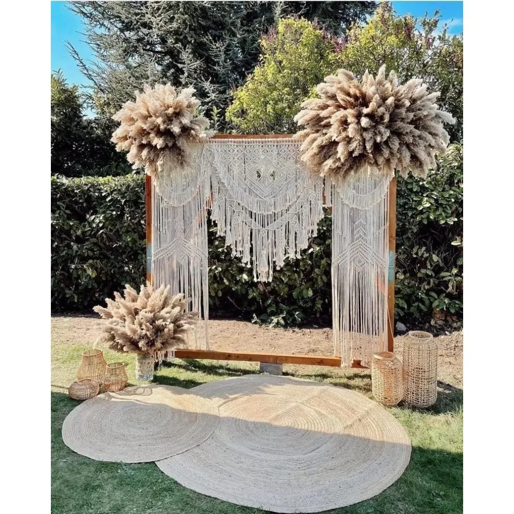 Modern- -Wedding- Woven Decoration-wall hanging Arch Backdrop  Wall Art Tapestry, (Natural Cotton Rope, W 140 X L