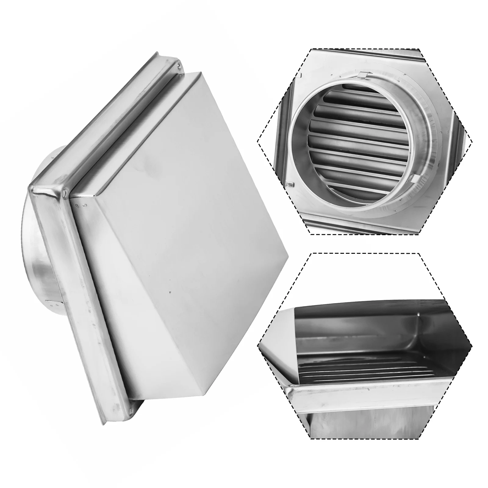 

Stainless Steel Air Outlet Silver Square Air Outlet Wall Air Vent Outlet Exhaust Grille Wall Ceiling Air Vent Useful