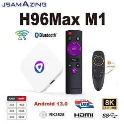 H96 MAX M1 RK3528 Android 13.0 Smart TV BOX BT 4.0 ARM Cortex A53 2/4GB RAM16/32/ 64GB 8K 24fps 3D 2.4G &5G  Stream Media Player