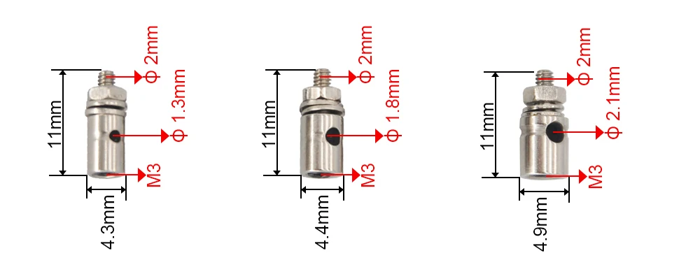 Conectores de varilla de empuje, tapón de enlace de Metal, posicionador de ajuste rápido, conector Servo KT, avión, barco RC, 10 piezas, 1,3mm, 1,8mm, 2,1mm