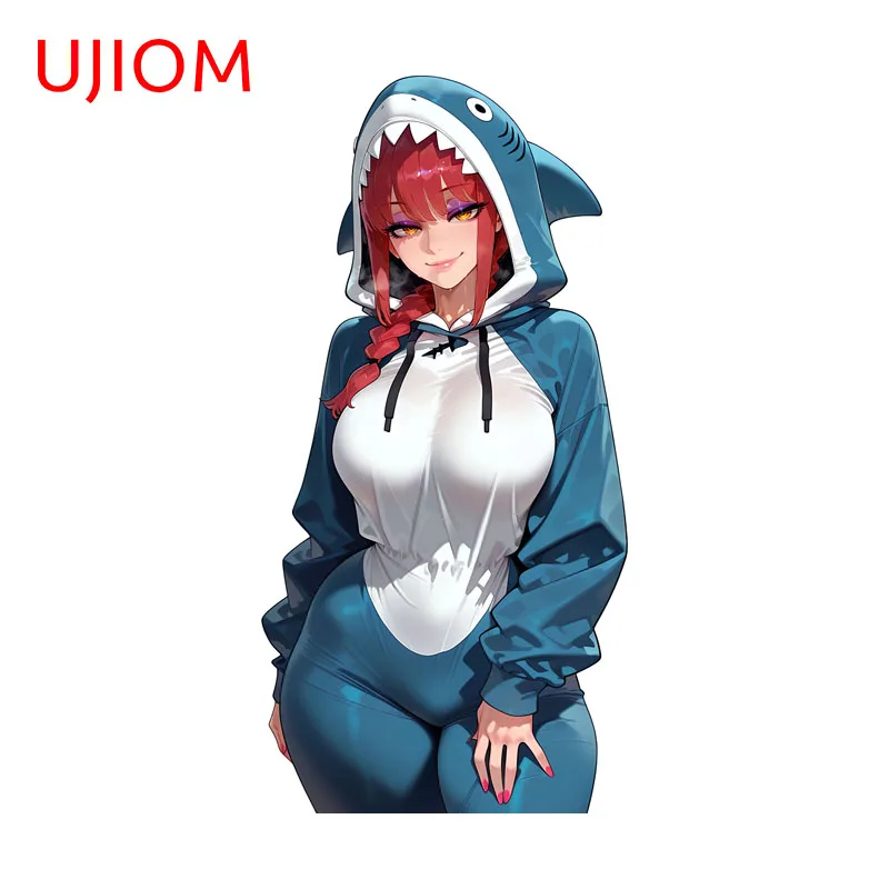 UJIOM Alluring Girl Makima Wall Sticker Shark Suit Exquisite Attractive Edgy Decal Suitable For Pretty Adhesive Wallpaper