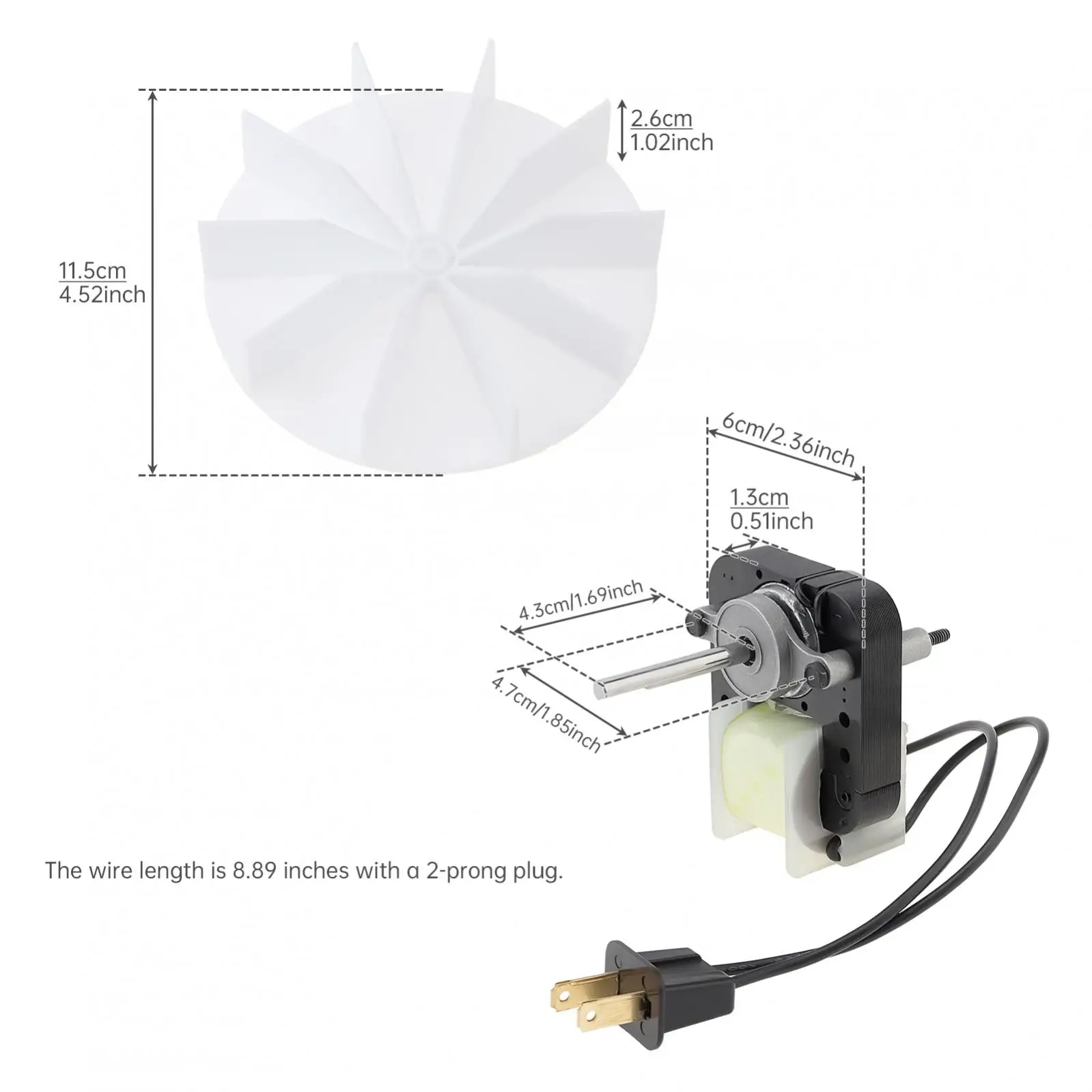 Universal Bathroom Vent Fan Motor 120V 3000RPM SM550 Electric Motors Kit Fit for Replace 50 CFM C01575 65100 EM550 EM750
