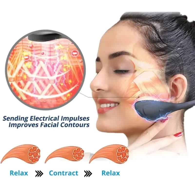 Ems v-face massageador de emagrecimento para lifting facial microcorrente face queixo elevador dispositivo wibratório exercitador pele apertar anti rugas