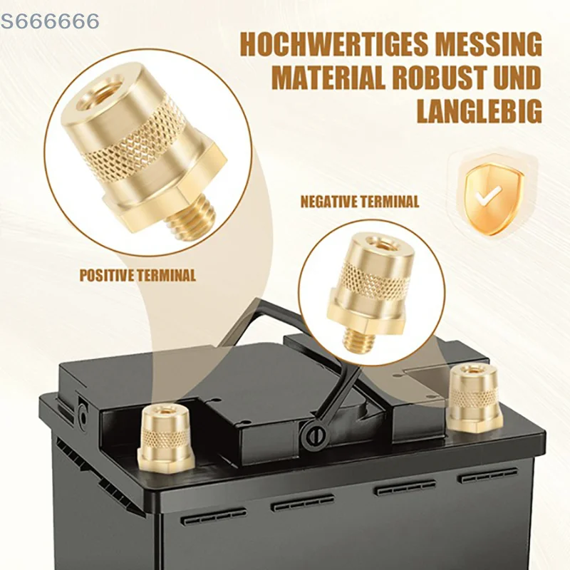 

1Pair Brass Terminal Bolt Connectors with Stainless Screws for Battery Connection M8 Car Battery Pole Adapter