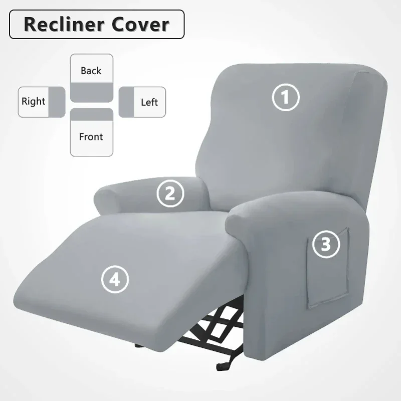 Split Recliner Sofa Cover for Living Room Spandex Relax Lazy Boy Chair Cover Elastic Armchair Cover Furniture Protector Covers